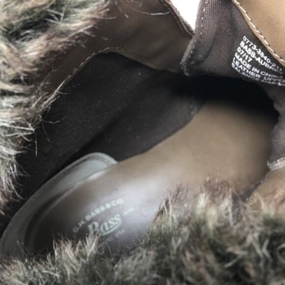 3/$25 Bass Aubrey Fur Trim Suede Leather Boots 8M - Picture 7 of 8